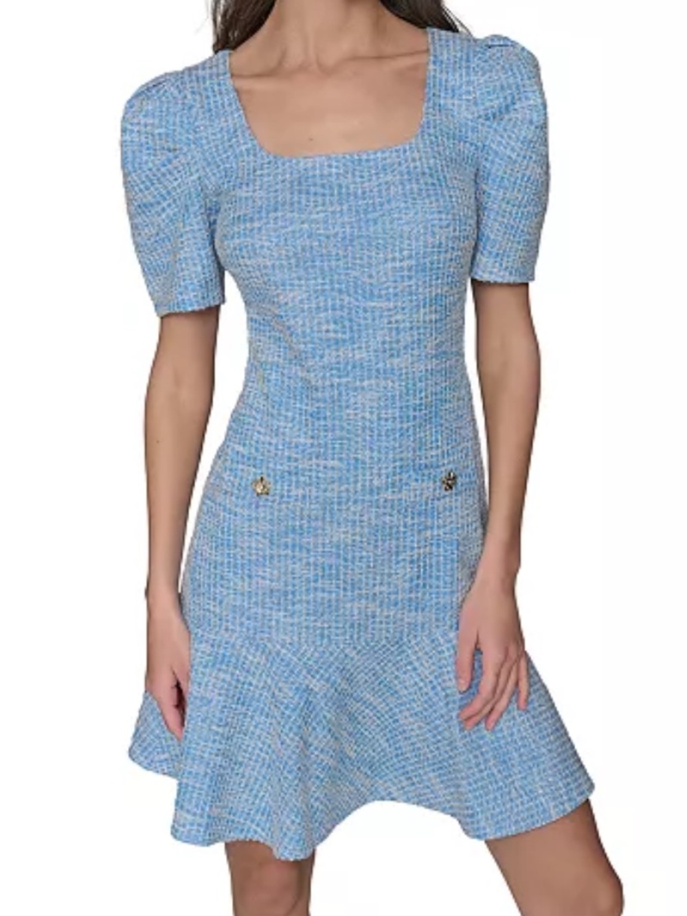 Light Blue and White Tweed Dress - Karl Lagerfeld